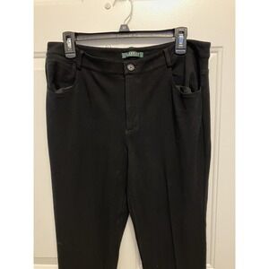 Lauren‎ Ralph Lauren Size 14 Stretchy Black Pants Rayon Slacks Women’s